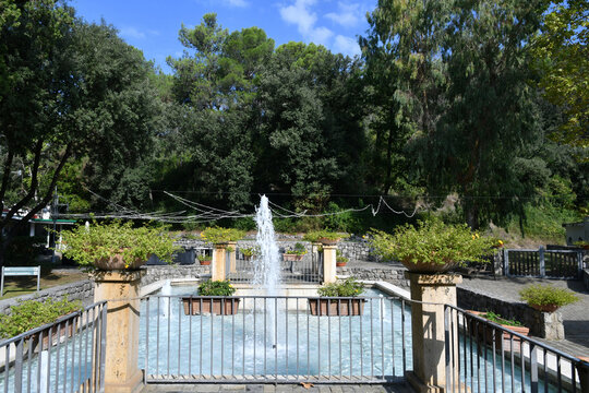 A fountain in the spa village of Telese, a town in the province of Benevento, Italy.