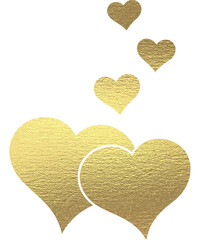 goldene Herzen mit transparentem Hintergrund 