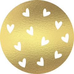 goldene Herzen im Kreis mit transparentem Hintergrund 