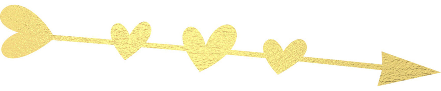 goldener Herzpfeil mit transparentem Hintergrund 