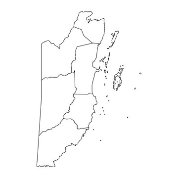 Belize map with administrative divisions.