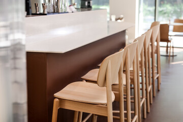 Modern cafe with stylish furniture. Interior design