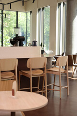 Modern cafe with stylish furniture. Interior design