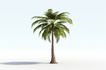Isolated coconut palm tree in all seasons. 3D rendering for composition. Generative AI