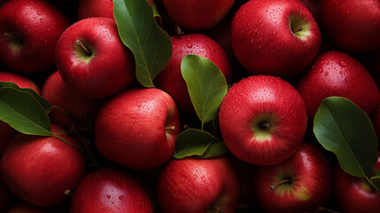 red apples in a market