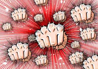 正面パンチのイラスト