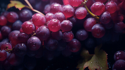close up bunch of grapes