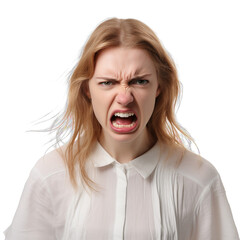 Angry woman on transparent background PNG