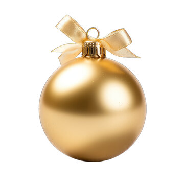 Christmas gold  ball on transparent background