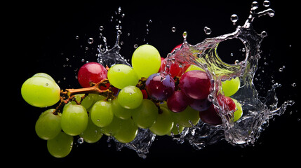 grapes in water splash