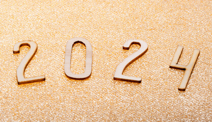 numbers 2024 on a Christmas background