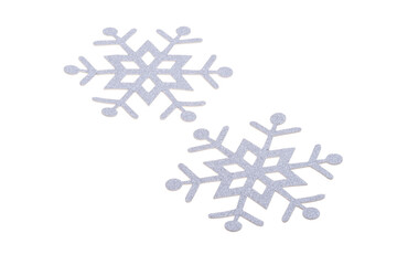 snowflakes silver christmas cones isolated