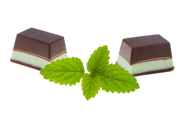 chocolate dark peppermint isolated