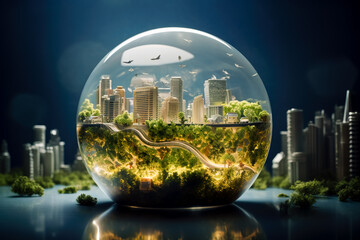 Saving of ecology technology. Concept.