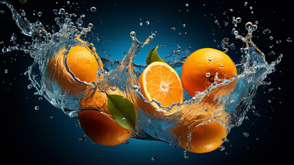 orange in water splash