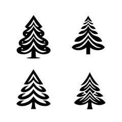 christmas trees set