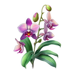 Orchid Dreamscape in Watercolor