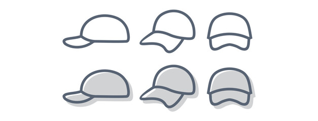 
various kinds of hats logo icon vector illustration simple