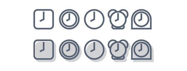 various types of clock logo icon vector illustration