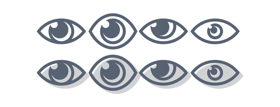 various eye shapes logo icon vector illustration