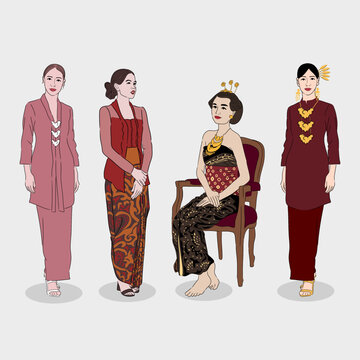 Beautiful Indonesian Woman with Traditional Clothes.