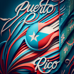Puerto Rico - A Blue And Red Background With White Text