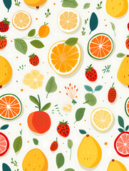 A Pattern Of Fruit Slices