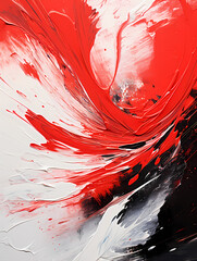 Abstract One - A Red And White Paint