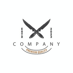 Kitchen Knife Logo, Chef Knife Logo Vector Design Illustration Template