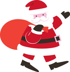 Cute Vector Santa Carrying a Sack