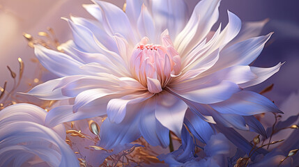a close up of a white flower on a purple background.   Pastel Art of a Purple color flower, Perfect for Wall Art.