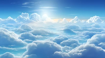 Foto op Plexiglas Leuchtende Wolkenformationen an einem sonnenverwöhnten Tag © Max