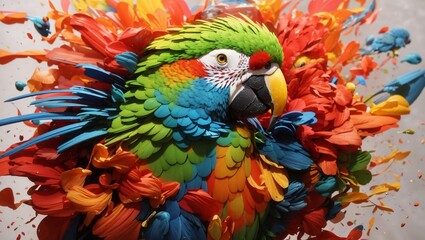 Obraz premium splash of color becoming a parrot