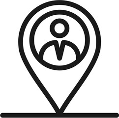 Location Access Line Icon 64px pictogram symbol visual illustration