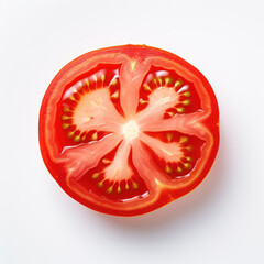 A tomato on white background