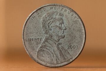 Tarnished one cent coin (US)