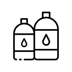 Water bottles icon. Outline, water bottles, large and small bottle, water in container. Vector icon