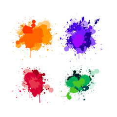 Fototapeta na wymiar set of colorful ink splashes