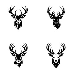 set of silhouettes of heads