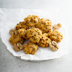 Homemade oatmeal cookies with walnut