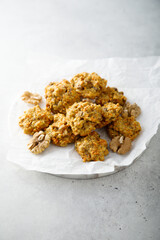 Homemade oatmeal cookies with walnut
