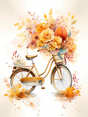 Birthday Bike - A Bicycle With Flowers In A Basket