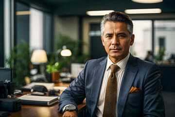 Naklejka premium Portrait of businessman in his office