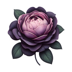 Obraz premium Botanical Illustration of a Lilac Rose Flower
