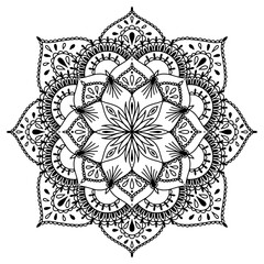 Mandala for Henna, Mehndi, tattoo, decoration, coloring book. Decorative round ornaments. Ethnic Oriental Circular ornament vector. Anti-stress therapy drawing