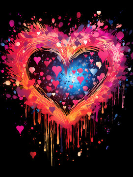 Love  - A Heart Shaped Paint Splatter