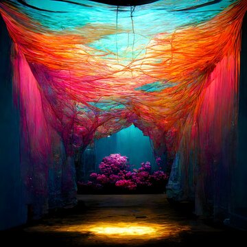 coral reefs inspired light installation avatar inspired landscapes abstract nylon structures glow 