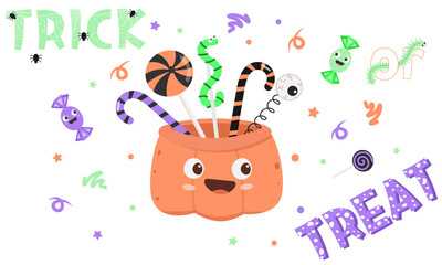 Halloween Elements Set, Trick or Treat, Flyer, Symbol