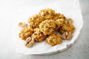 Homemade oatmeal cookies with walnut