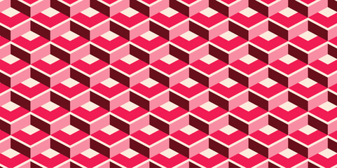 3D squares in pink are great for wall decoration, backgrounds, bedspreads, floors. seamless pattern that can spoil your eyes.
